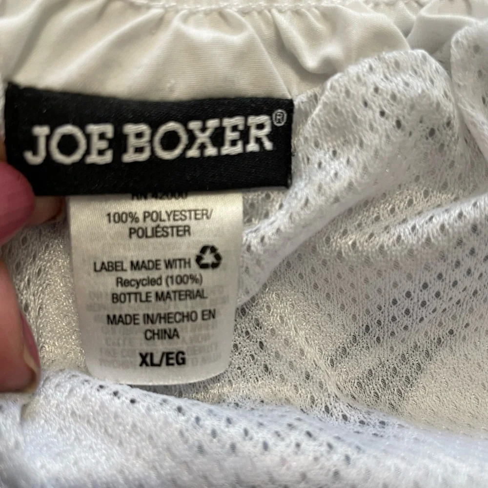 Joe Boxer men’s swim Trunks shorts white with black abstract print size XL 46/48